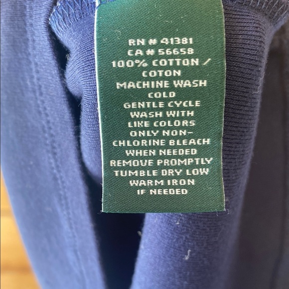 Ralph Lauren Blue 3/4 Sleeve Button Down Shirt with Mandarin Collar - Picture 5 of 5